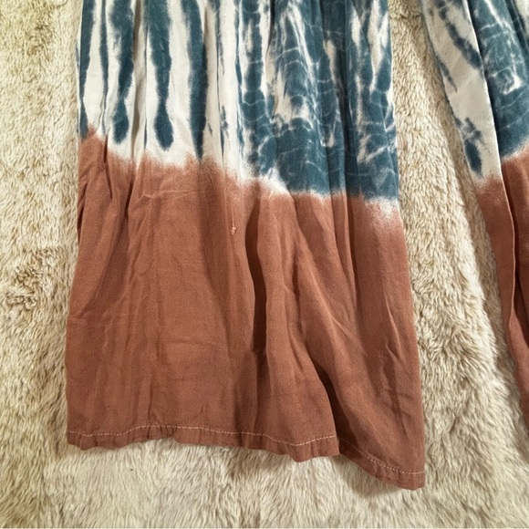 Ocean Drive Tie Dye Wide Leg Boho Pants Rayon Smocked Waist Size S - Picture 3 of 11